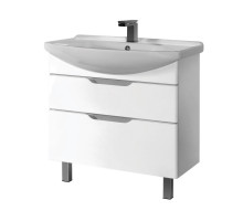 Тумба LAGUNA PLUS, 105 см, подвесная/напольная, 2 ящика, с опорами, белый глянец Dreja