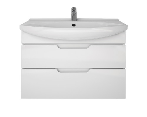 Тумба LAGUNA PLUS, 105 см, подвесная/напольная, 2 ящика, с опорами, белый глянец Dreja