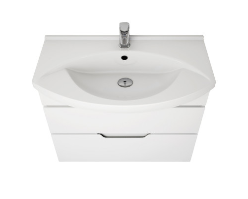 Тумба LAGUNA PLUS, 105 см, подвесная/напольная, 2 ящика, с опорами, белый глянец Dreja