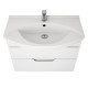 Тумба LAGUNA PLUS, 105 см, подвесная/напольная, 2 ящика, с опорами, белый глянец Dreja