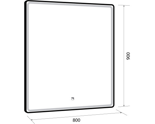 Зеркало POINT, 80x90 см, сенсорный выключатель, LED-подсветка Dreja