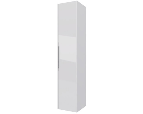 Пенал PRIME, 35 см, подвесной/напольный, универсальный, 1 дверца, 4 стеклянные полки, белый глянец Dreja