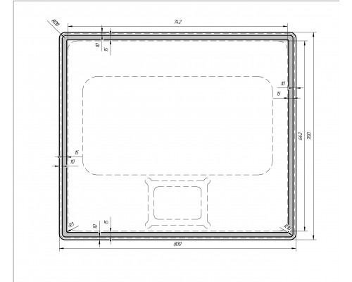 Зеркало TINY, 70/80 см, LED-подсветка Dreja