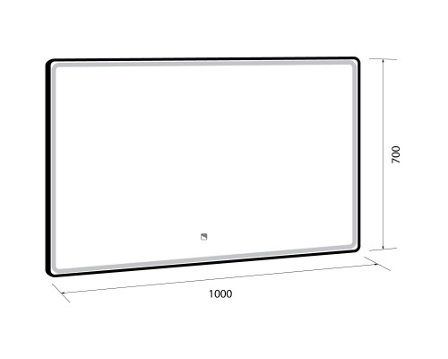 Зеркало POINT, 100x70 см, сенсорный выключатель, LED-подсветка Dreja
