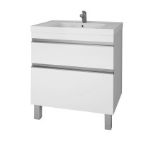Тумба GRACE PLUS, 70 см, подвесная/напольная, 2 ящика, с опорами, белый глянец Dreja