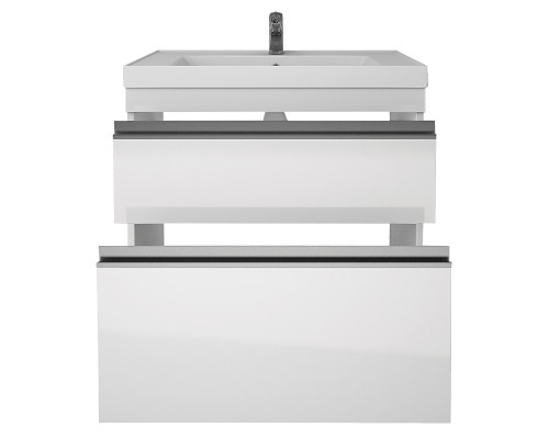 Тумба GRACE PLUS, 70 см, подвесная/напольная, 2 ящика, с опорами, белый глянец Dreja