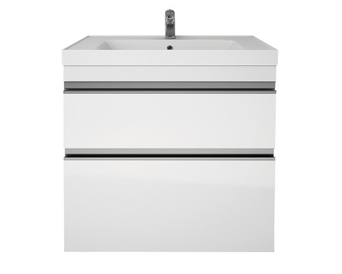 Тумба GRACE PLUS, 70 см, подвесная/напольная, 2 ящика, с опорами, белый глянец Dreja