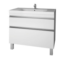 Тумба GRACE PLUS, 90 см, подвесная/напольная, 2 ящика, с опорами, белый глянец Dreja