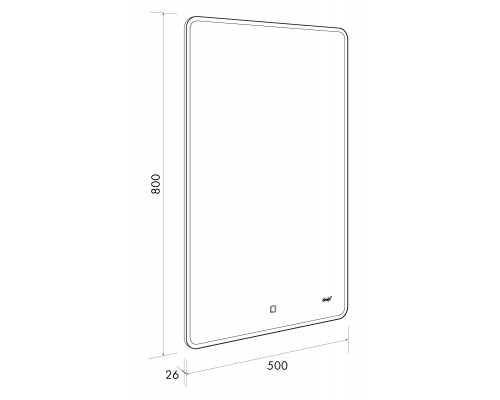 Зеркало POINT, 50x80 см, сенсорный выключатель, LED-подсветка Dreja