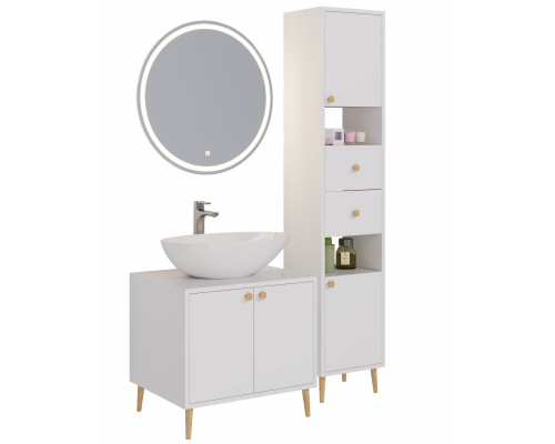 Зеркало LUNO , 60*60см, сенсорный выключатель, LED-подсветка, ф-ция антизапотевания Dreja