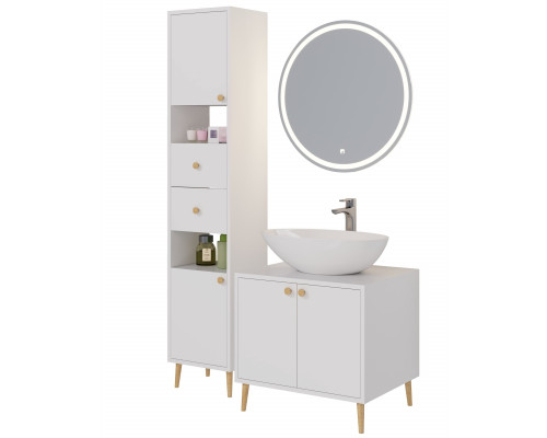 Зеркало LUNO , 60*60см, сенсорный выключатель, LED-подсветка, ф-ция антизапотевания Dreja