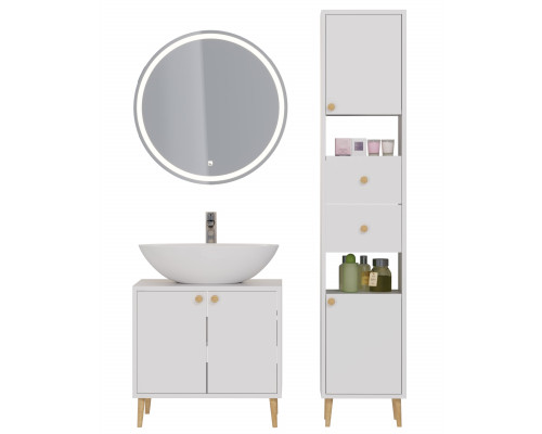 Зеркало LUNO , 60*60см, сенсорный выключатель, LED-подсветка, ф-ция антизапотевания Dreja