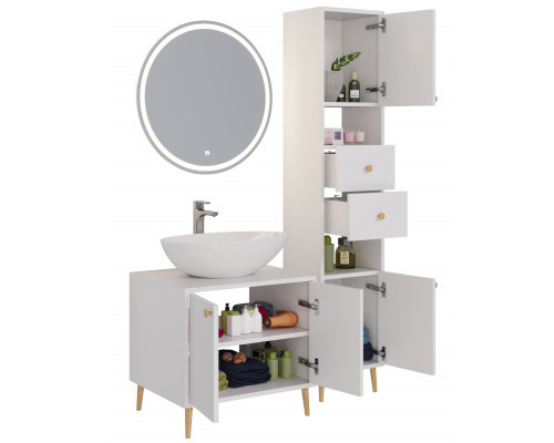 Зеркало LUNO , 60*60см, сенсорный выключатель, LED-подсветка, ф-ция антизапотевания Dreja