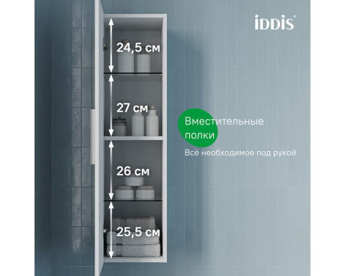 Пенал подвесной, 30 см, белый, Слайд Икс (Slide X), IDDIS, SLX30W0i97