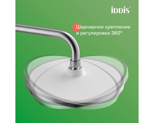 Душевая система с тропическим душем и изливом, хром матовый, Эйгер (Aiger), IDDIS, AIGBC3Fi06
