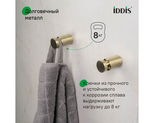 Комплект одинарных крючков, сплав металлов, Петит (Petite), матовое золото, IDDIS, PET2G01i41