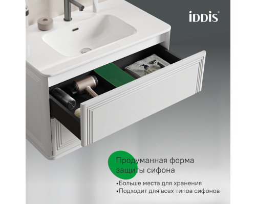 Тумба с умывальником, подвесная, 80 см, белый, Оксфорд Нео (Oxford Neo), IDDIS, OXN80W0i95K подходит умыв. 0108000i28