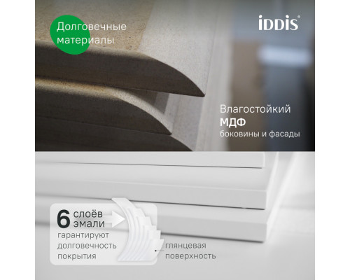 Тумба с умывальником, подвесная, 100 см, белый, Клауд Икс (Cloud X), IDDIS, CLX10W0i95K подходит умыв. 0171000i28