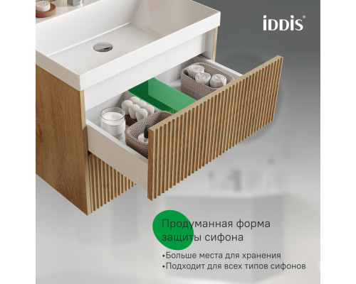 Тумба с умывальником подвесная, 60 см, светлый дуб, Билд (Bild) 2.0, IDDIS, BIL60V1i95K подходит умыв. 4516000i28