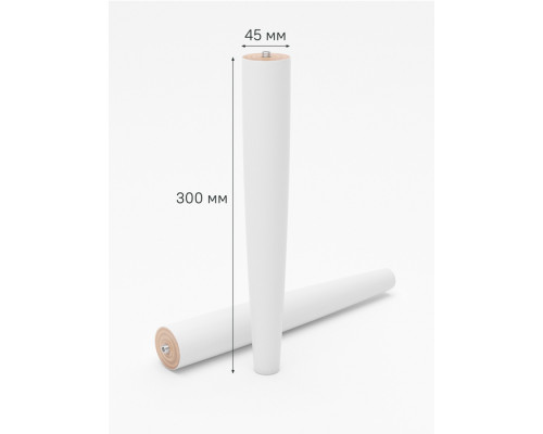 Опора мебельная, 2 шт, массив березы, 30 см, белый, Оптима Хоум (Optima Home), IDDIS, OPH30W1i96