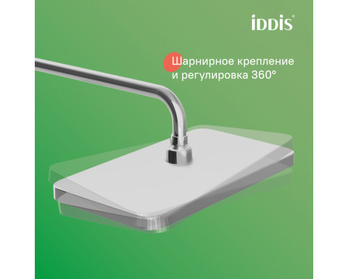 Душевая система с тропическим душем и изливом, глянцевый хром, Паркер (Parker), IDDIS, PARSB3Fi06