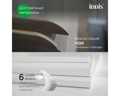 Тумба подвесная, 80 см, темно-серый, Эдифис (Edifice), IDDIS, EDI80D0i95 подходит умыв. 0108000i28
