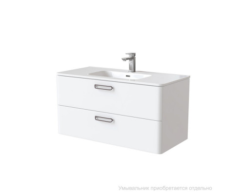 Тумба подвесная, белая, 100 см, Брик (Brick), IDDIS, BRI10W1i95. Подходит умывальник: 0101000i28