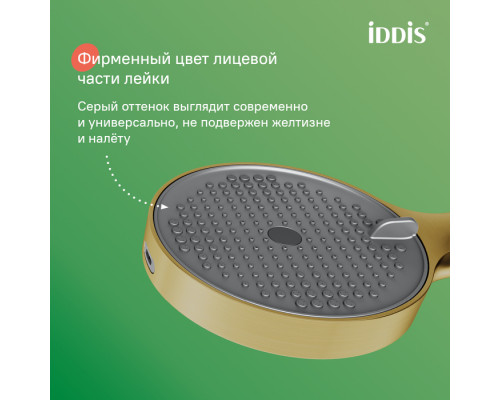 Лейка для душа, золото матовое, Эйгер (Aiger), IDDIS, AIG4FMGi18
