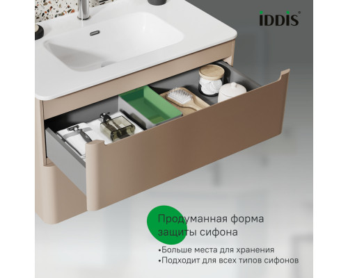 Тумба с умывальником, подвесная, 80 см, капучино, Эдифис (Edifice), IDDIS, EDI80C0i95K подходит умыв. 0108000i28