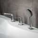 Смеситель на борт ванны на 3 отверстия с керамическим дивертором Торр (Torr), IDDIS, TORSB30i07