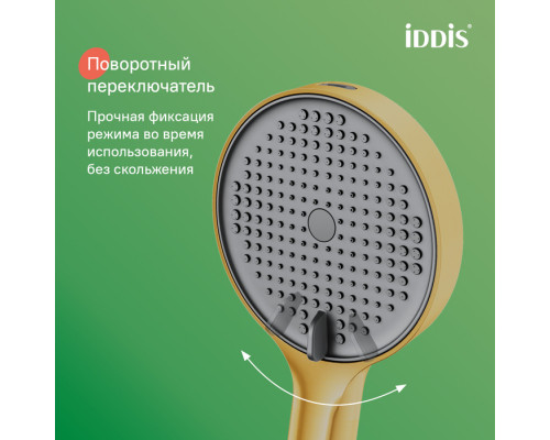 Лейка для душа, золото матовое, Эйгер (Aiger), IDDIS, AIG4FMGi18