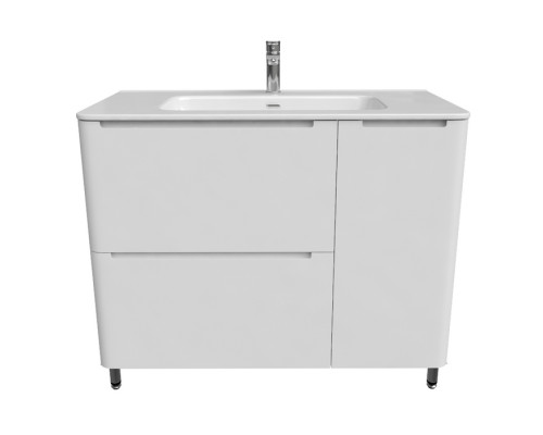 Тумба с умывальником, напольная, 100 см, белая, Эдифис (Edifice), IDDIS, EDI10WFi95K