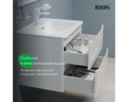 Тумба подвесная, белый, 60 см, Эдифис (Edifice), IDDIS, EDI60W0i95. Подходит умывальник 0106000i28