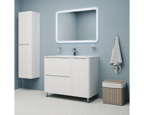 Тумба с умывальником, напольная, 100 см, белая, Эдифис (Edifice), IDDIS, EDI10WFi95K