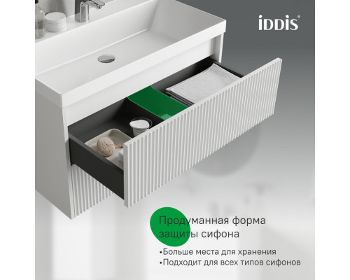 Тумба с умывальником подвесная, 80 см, белый, Билд (Bild) 2.0, IDDIS, BIL80W1i95K подходит умыв. 4518000i28