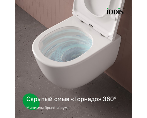 Унитаз подвесной безободковый c системой смыва Торнадо, Клауд Икс (Cloud X), IDDIS, CLXFDSEI25
