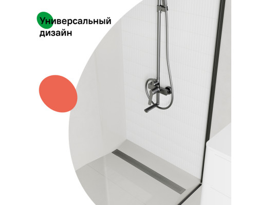 Лоток душевой, сифон 360, комбинированный затвор, перфор. решетка, 800мм, графит, IDDIS, 975B8GM20DZ