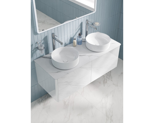 Столешница, керамогранит, 120 см, белый мрамор, Оптима Хоум (Optima Home), IDDIS, OPH12M0i89