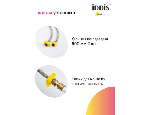 Смеситель для кухни с каналом для фильтрованной воды, Пьюр (Pure), IDDIS, PURSBFLi05