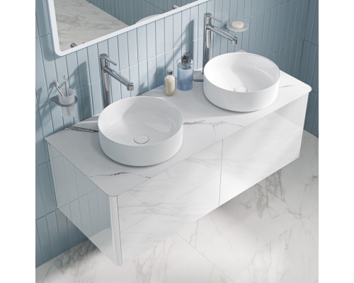 Столешница, керамогранит, 120 см, белый мрамор, Оптима Хоум (Optima Home), IDDIS, OPH12M0i89