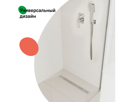 Лоток душевой, сифон 360, комбинированный затвор, перфорированная решетка, 700мм, хром, IDDIS, 975B7SB20DZ