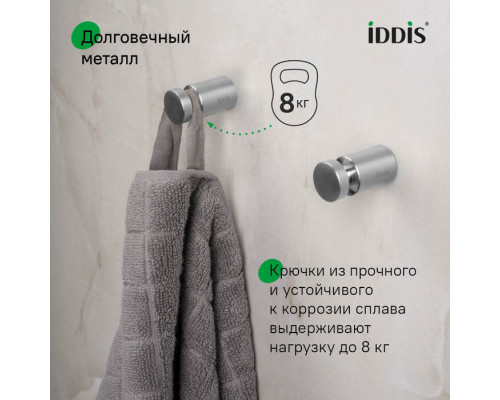 Комплект одинарных крючков, сплав металлов, Петит (Petite), хром матовый, IDDIS, PET2SS1i41