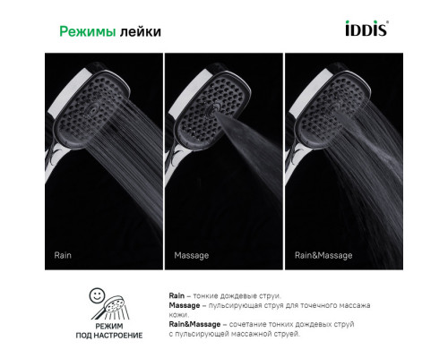 Лейка для душа, хром, Слайд (Slide), IDDIS, SLI3F0Ci18