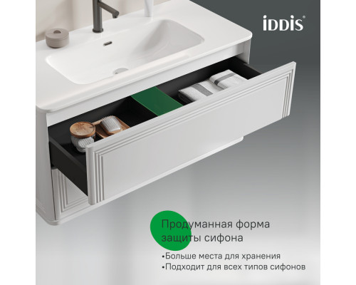 Тумба подвесная, 100 см, белый, Оксфорд Нео (Oxford Neo), IDDIS, OXN10W0i95 подходит умыв. 0101000i28