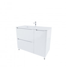 Тумба с умывальником, напольная, 100 см, белая, Эдифис (Edifice), IDDIS, EDI10WFi95K