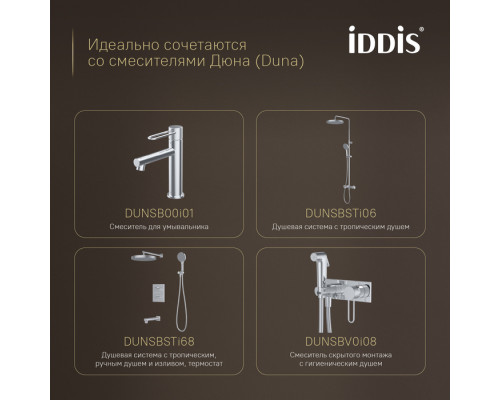 Бумагодержатель с полкой, нержавеющая сталь, Дюна (Duna), хром глянцевый, IDDIS, DUNSBC0i43
