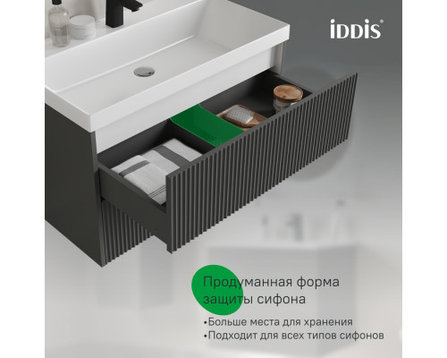 Тумба подвесная, 80 см, темно-серый, Билд (Bild) 2.0, IDDIS, BIL80G1i95 подходит умыв. 4518000i28