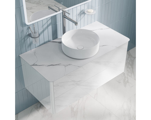 Столешница, керамогранит, 100 см, белый мрамор, Оптима Хоум (Optima Home), IDDIS, OPH10M0i89