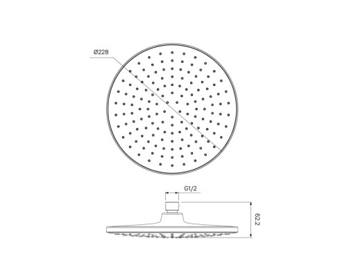 Душевая насадка верхняя круглая, хром, Оптима Хоум (Optima Home), IDDIS, OPH22CRi64
