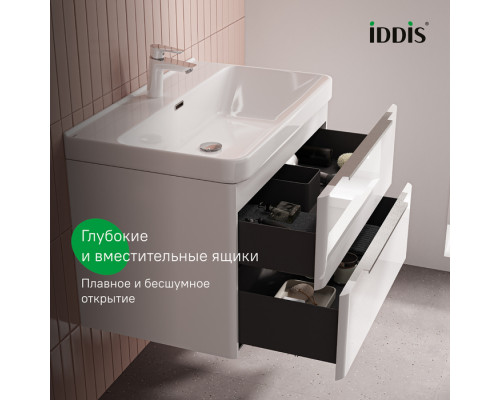 Тумба с умывальником, подвесная, 80 см, белый, Клауд Икс (Cloud X), IDDIS, CLX80W0i95K подходит умыв. 0178000i28